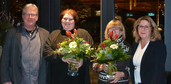 Blumen für die Damen: (von links) Hardy Thieringer, Jessica Thieringer, Renate Piper und Bianca Thieringer.